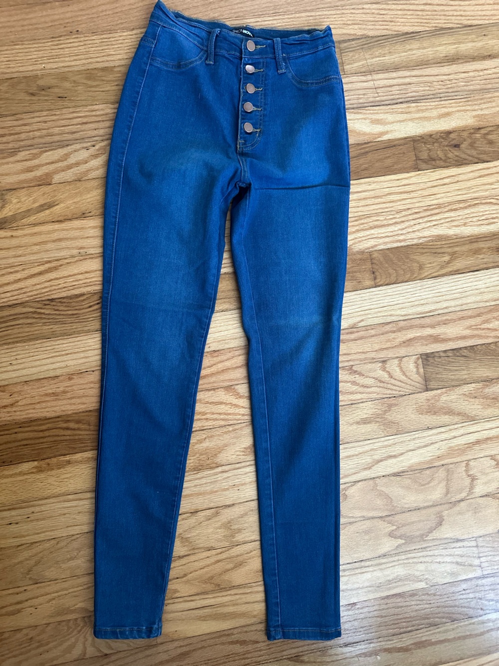 Fashion Nova High-Rise Skinny Jeans in Deep Blue